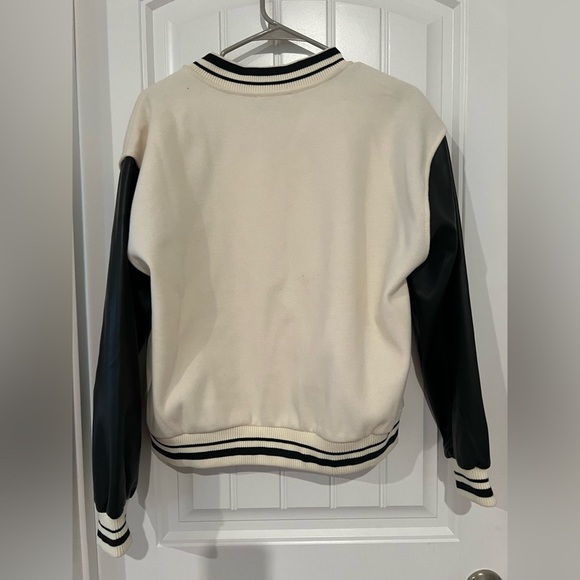 Iris Black and Cream Varsity Bomber Jacket - Picture 9 of 10
